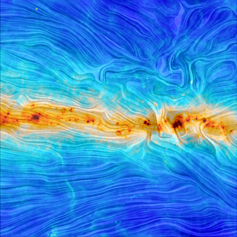 Visualización del campo magnético galáctico