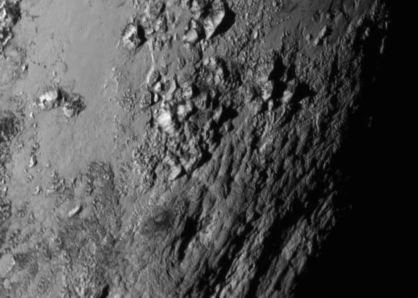 Detalle de la superficie de Plutón