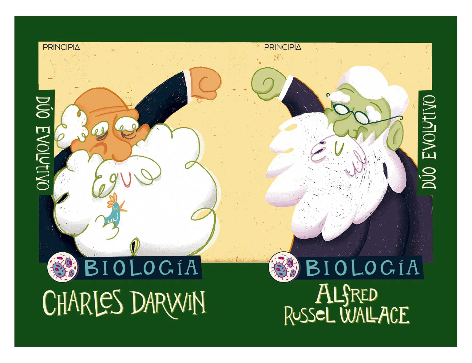 Charles Darwin y Alfred Russel Wallace en La extraordinaria liga de la ciencia  